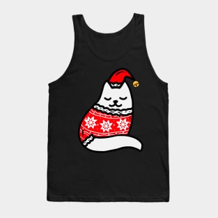 Cozy Christmas Sweater Kitten Tank Top